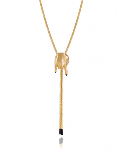 HAND HORNS NECKLACE - GOLD