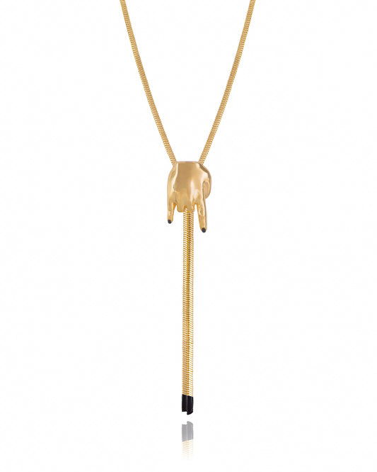 HAND HORNS NECKLACE - GOLD