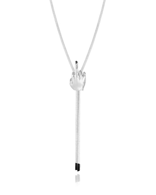 MIDDLE FINGER NECKLACE - SILVER