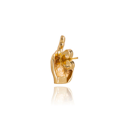 MINI GOLD MIDDLE FINGER EARRING