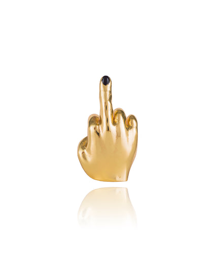 MINI GOLD MIDDLE FINGER EARRING