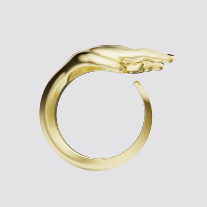 GOLD HAND HORNS RING