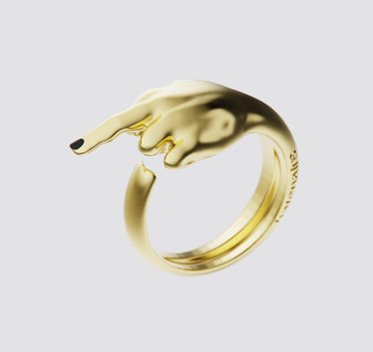 GOLD MIDDLE FINGER RING