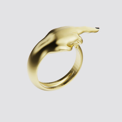 GOLD MIDDLE FINGER RING