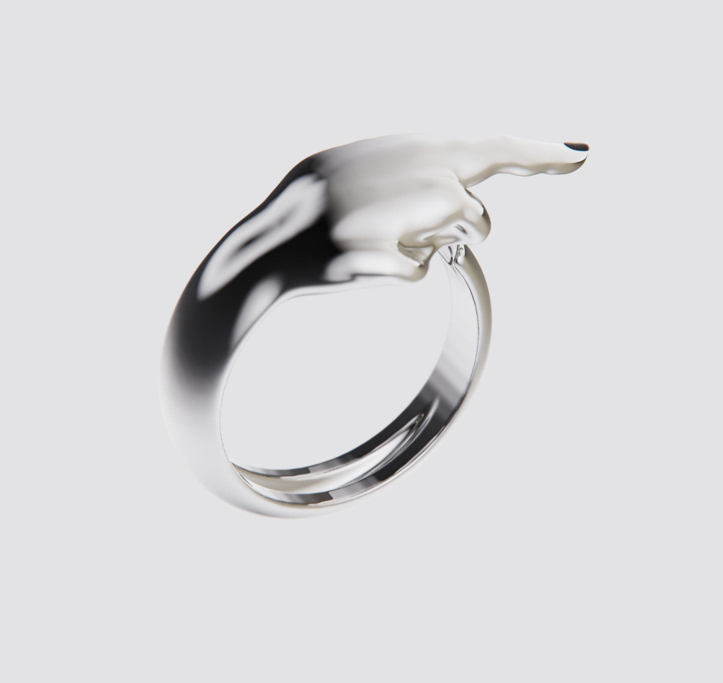 SILVER MIDDLE FINGER RING