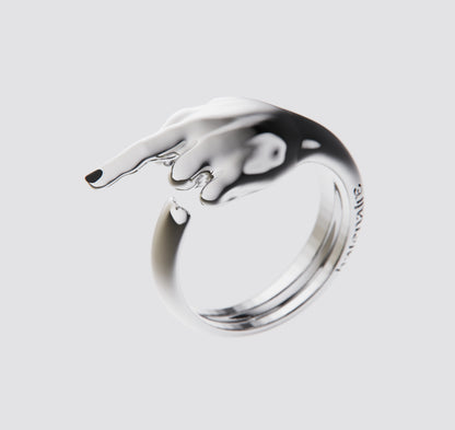 SILVER MIDDLE FINGER RING